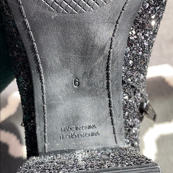 Black Glitter Heel Boots - Picture 5 of 5